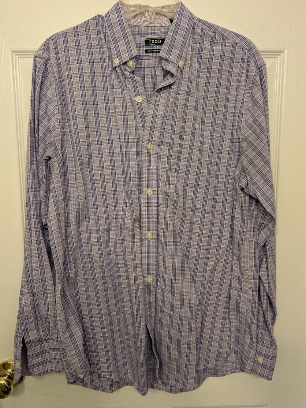 Izod, S/P, Light Purple and Blue Plaid